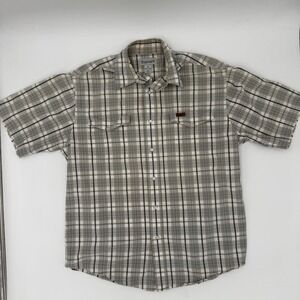 CARHARTT Snap button short sleeve plaid shirt size M-green